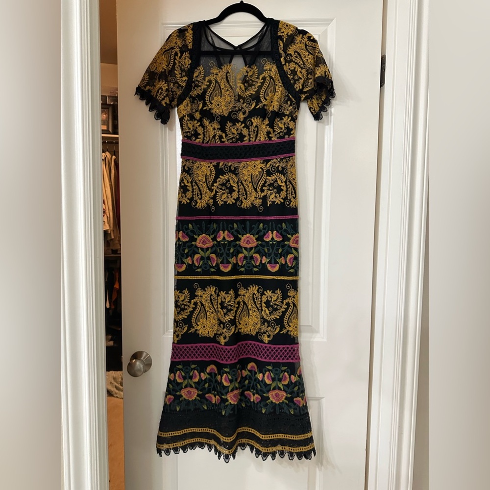 Long Black Motif Dress